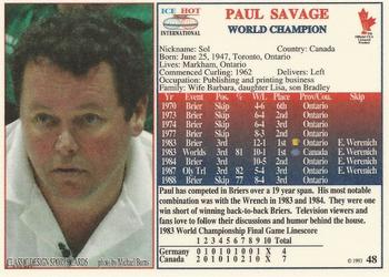 1993 Ice Hot International #48 Paul Savage Back